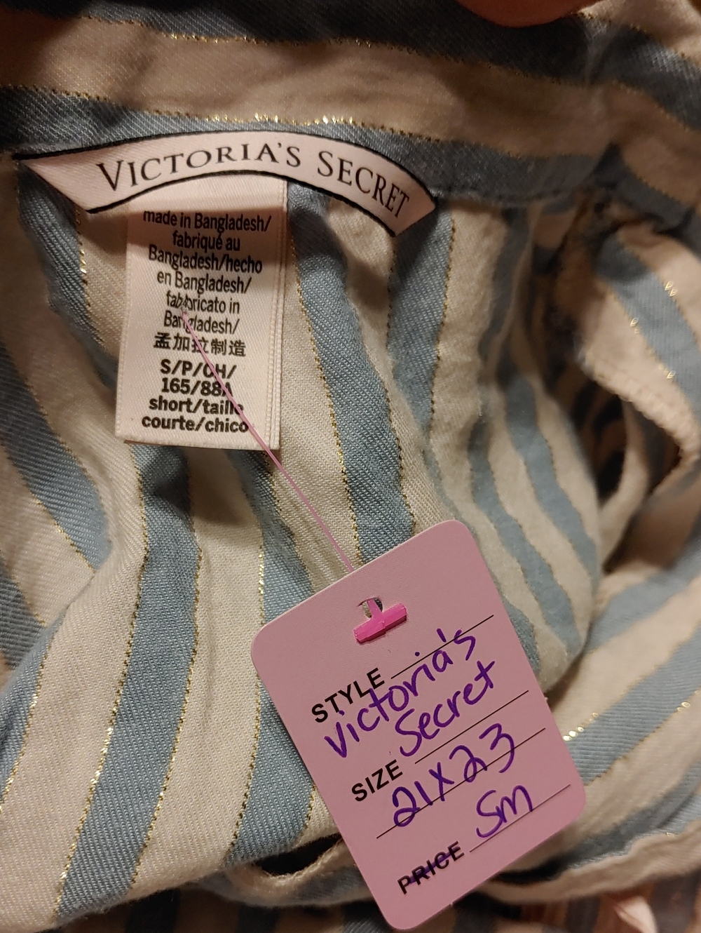 Sexy Victoria's Secret Small Pink/grey-blue Long Sleeve Pajama Set - Picture 8 of 9